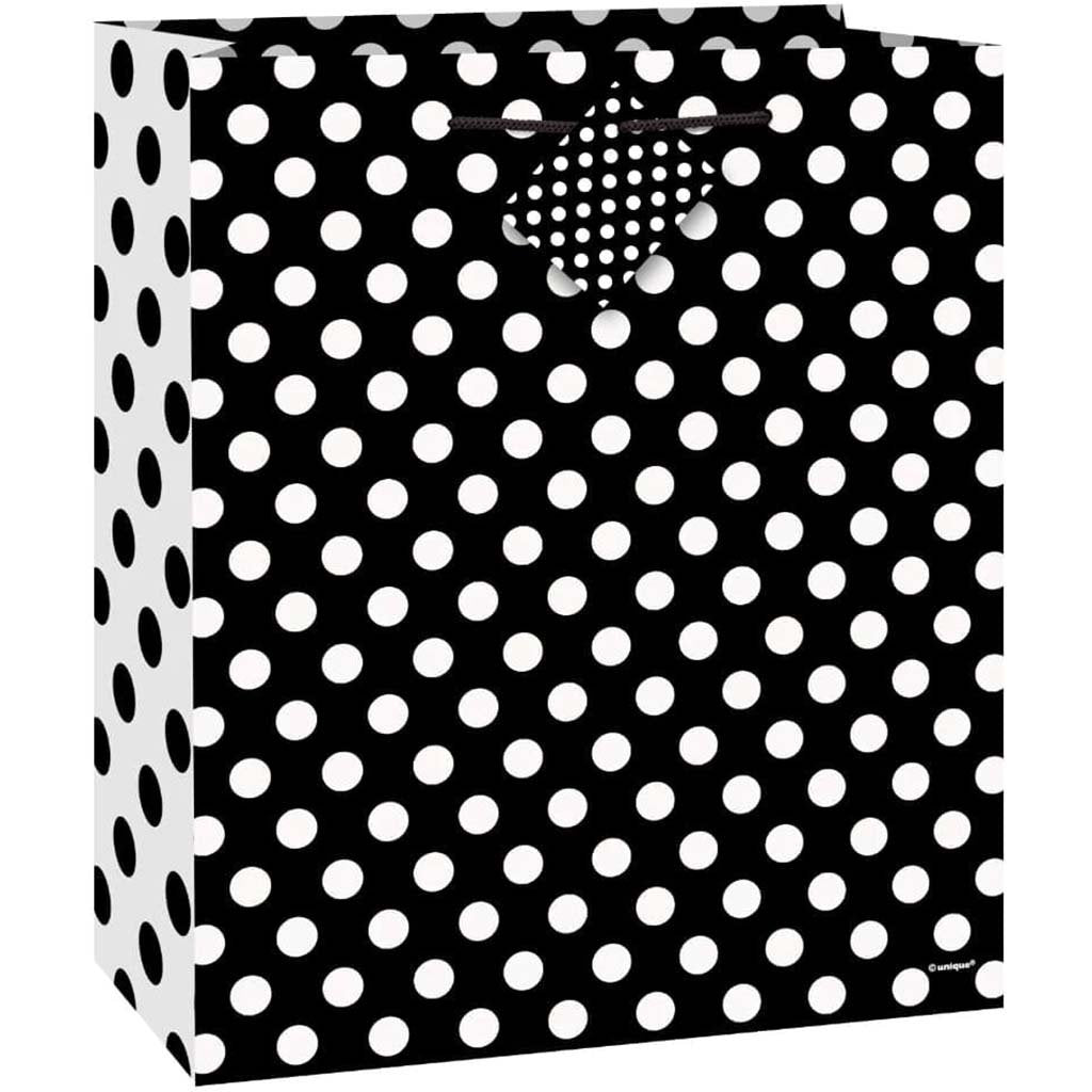 Gift Bag Medium, Midnight Black Dots 