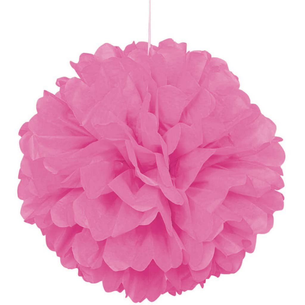 Tissue Pom Pom 16in, Hot Pink 