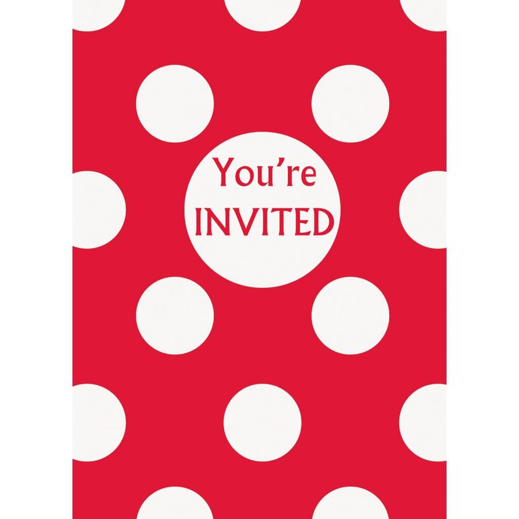 Ruby Red Dots Invitations, 8ct 