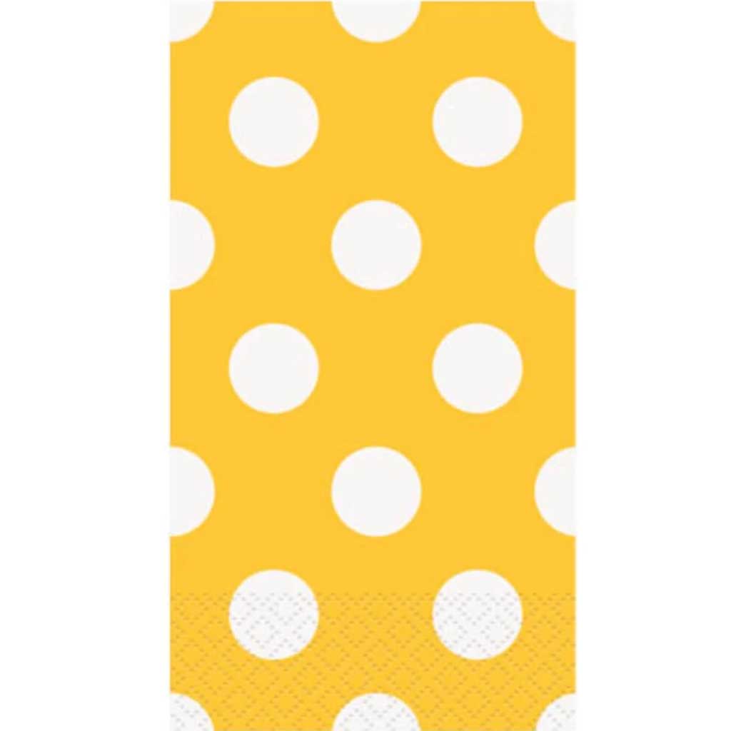 Guest Towels 16ct, Sunflower Yellow Dots 