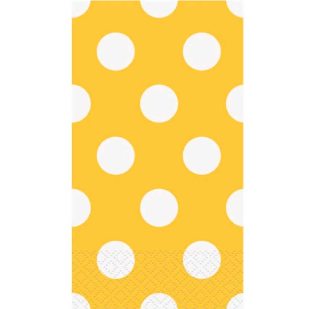 Guest Towels 16ct, Sunflower Yellow Dots 