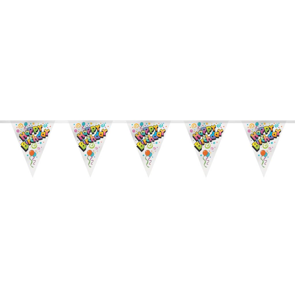 Flag Banner 12ft, Birthday Plastic 