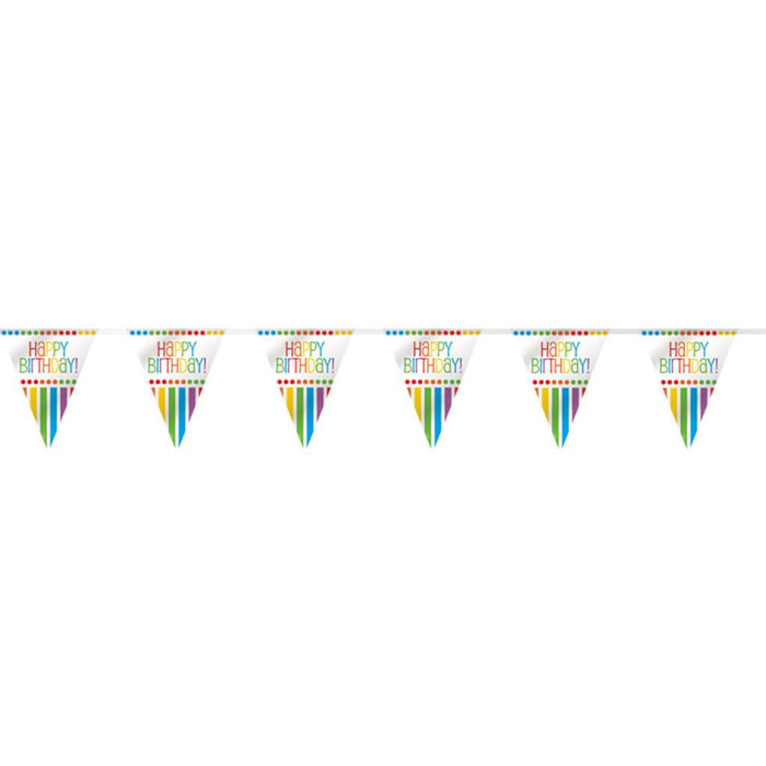 Flag Banner 12ft, Rainbow Birthday 