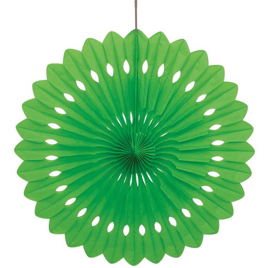 Tissue Paper Fan 16in, Lime Green 