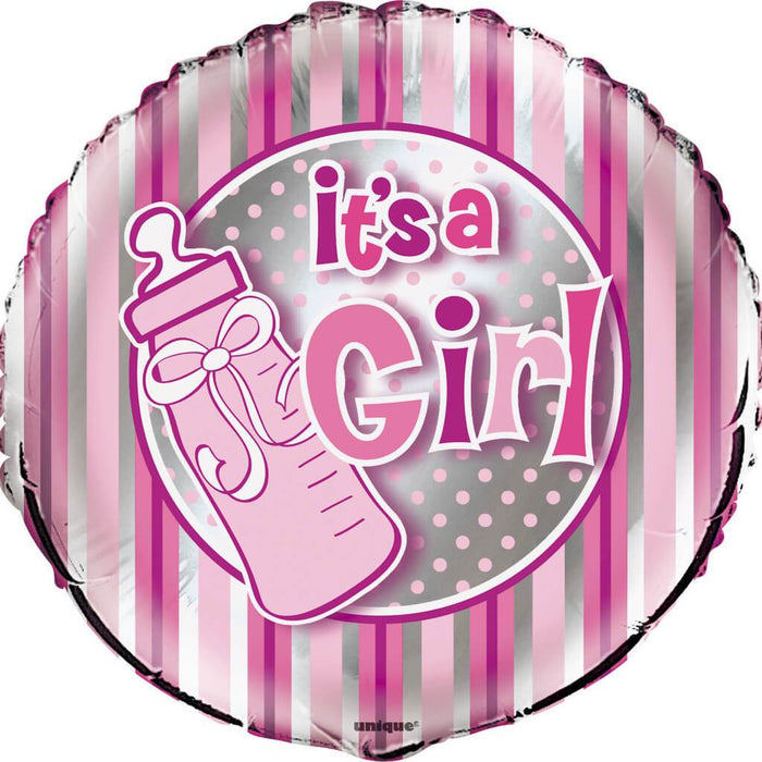 It's a Girl Bottle Foil Balloon, 18in 