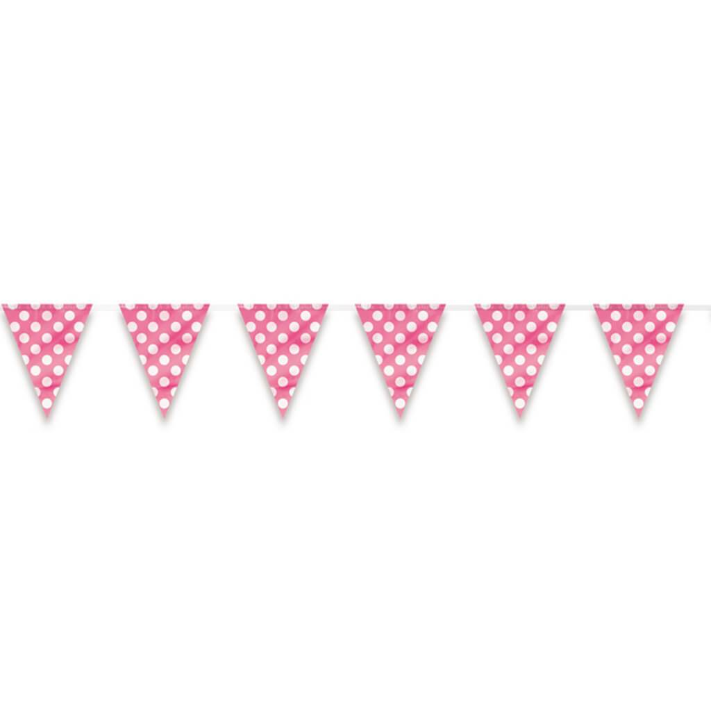 Flag Banner 12ft, Hot Pink Dots 