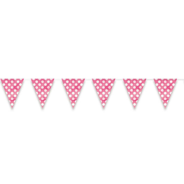 Flag Banner 12ft, Hot Pink Dots 