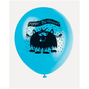 Latex Balloon 12in, Alien Fun Happy Birthday