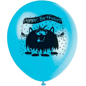 Latex Balloon 12in, Alien Fun Happy Birthday 
