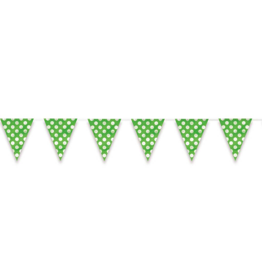 Flag Banner 12ft, Lime Green Dots 