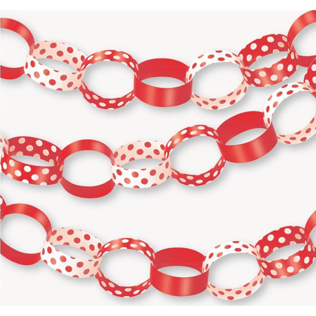 Paper Chains 5ft, Ruby Red Dots 