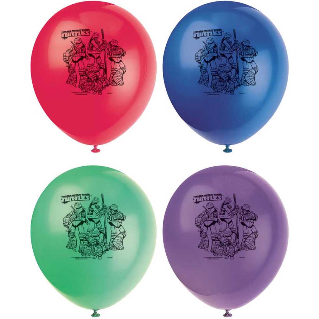 Latex Balloons 12in 8ct, Teenage Mutant Ninja Turtles 