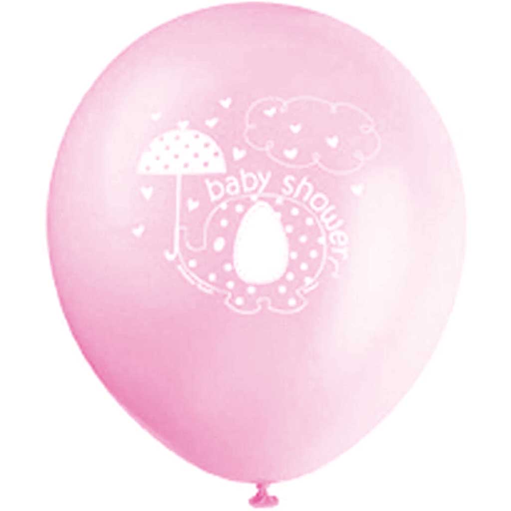 Latex Balloons 12in 8ct, Umbrellaphants Pink 