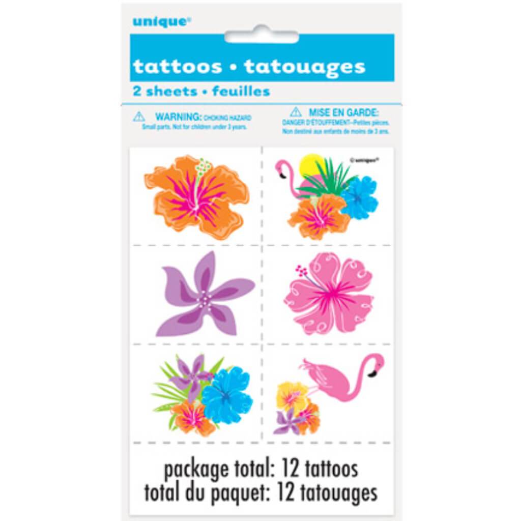 Luau Color Tattoo Sheets, 4ct 