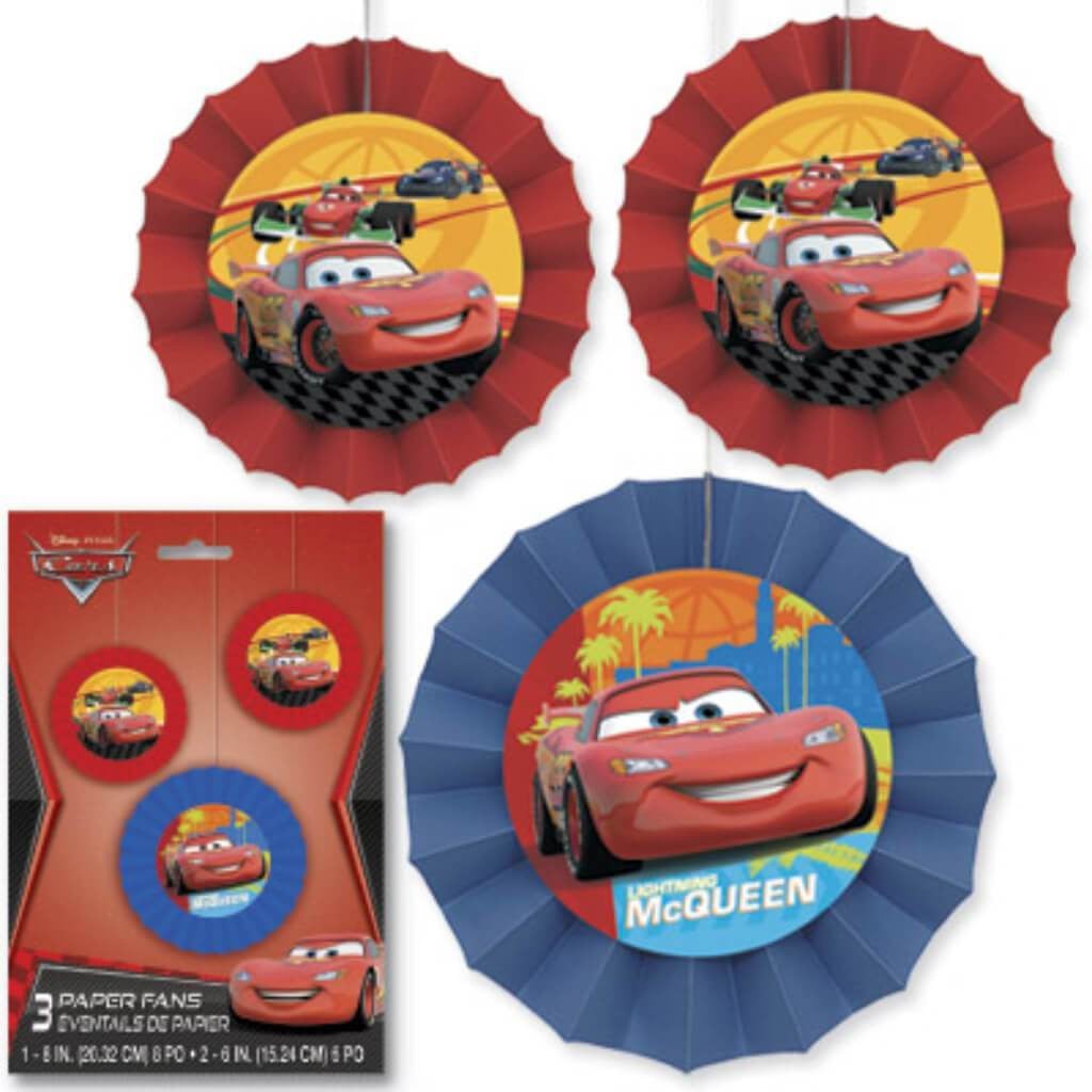 Cars Paper Decoration Fans 