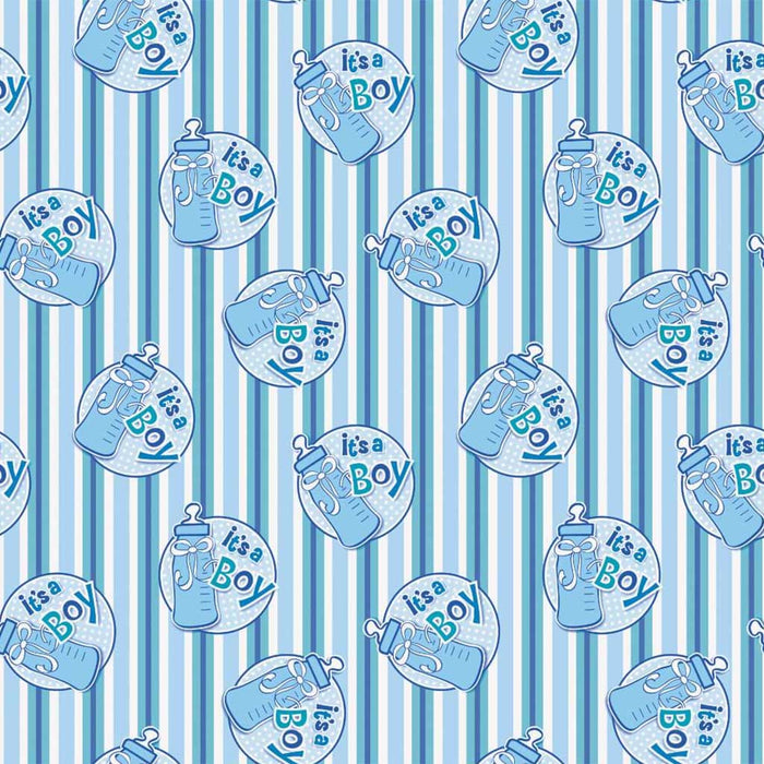 Gift Wrap, 30in x 5ft, It's a Boy Bottle 