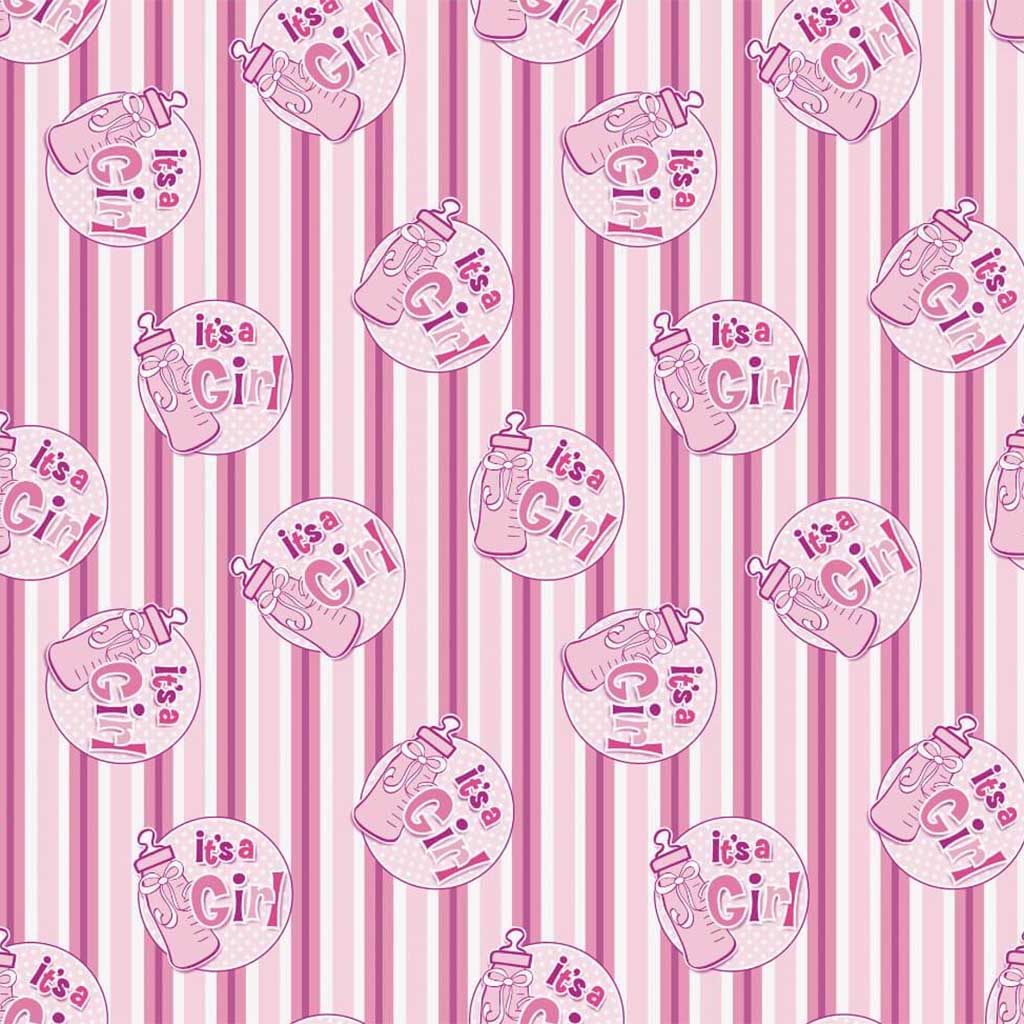 Gift Wrap 30in x 5ft, It&#39;s a Girl Bottle 