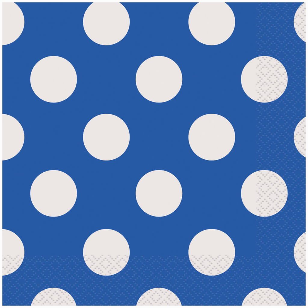 Royal Blue Dots Lunch Napkins, 16ct 