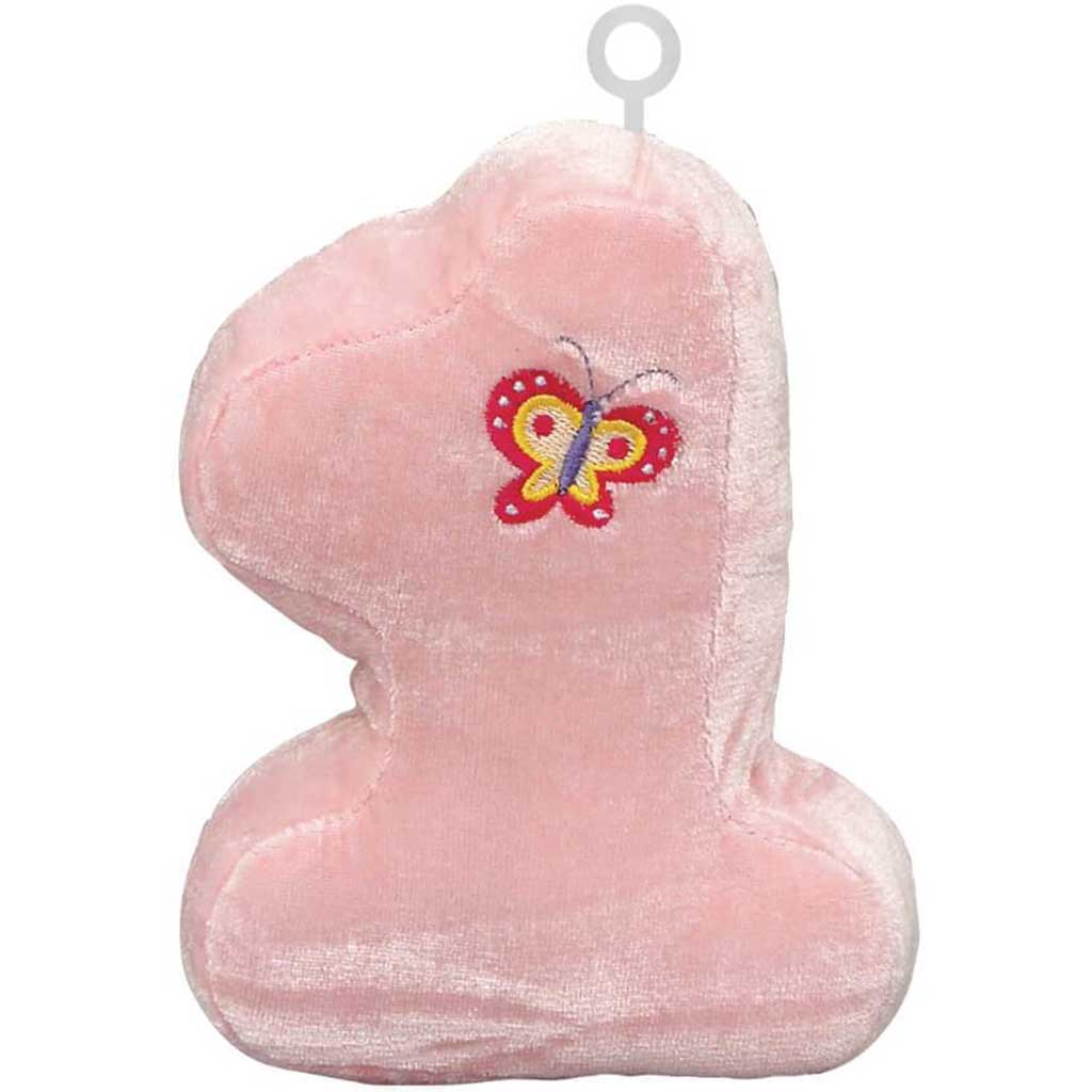 Balloon Weight Plush Pink Number 1 