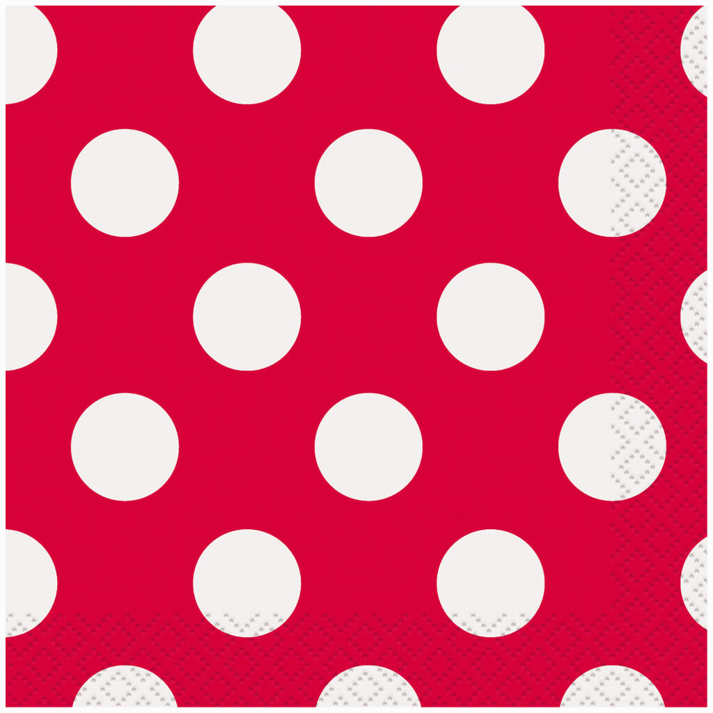 Ruby Red Dots Beverage Napkins, 16ct 