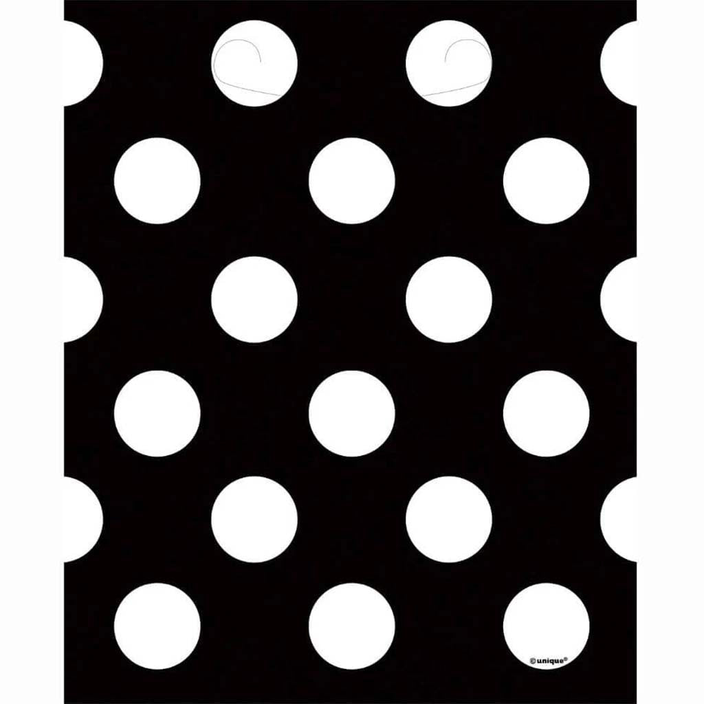 Midnight Black Dots Loot Bags, 8ct 