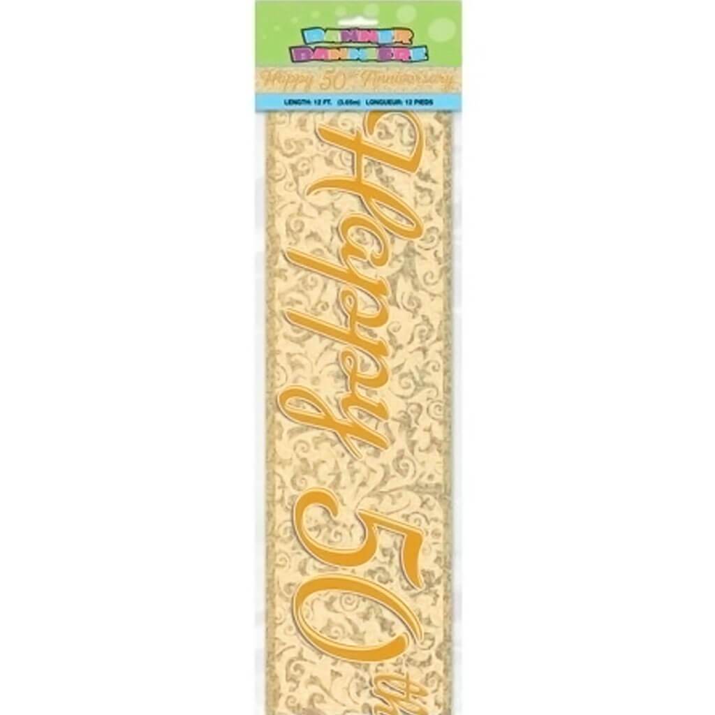 50th Anniversary Prismatic Foil Banner 9ft