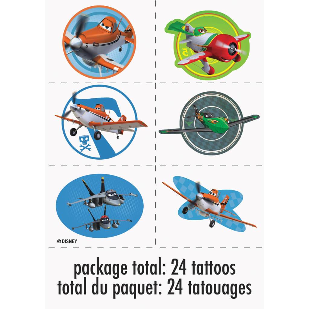 Planes Color Tattoo Sheets, 4ct 