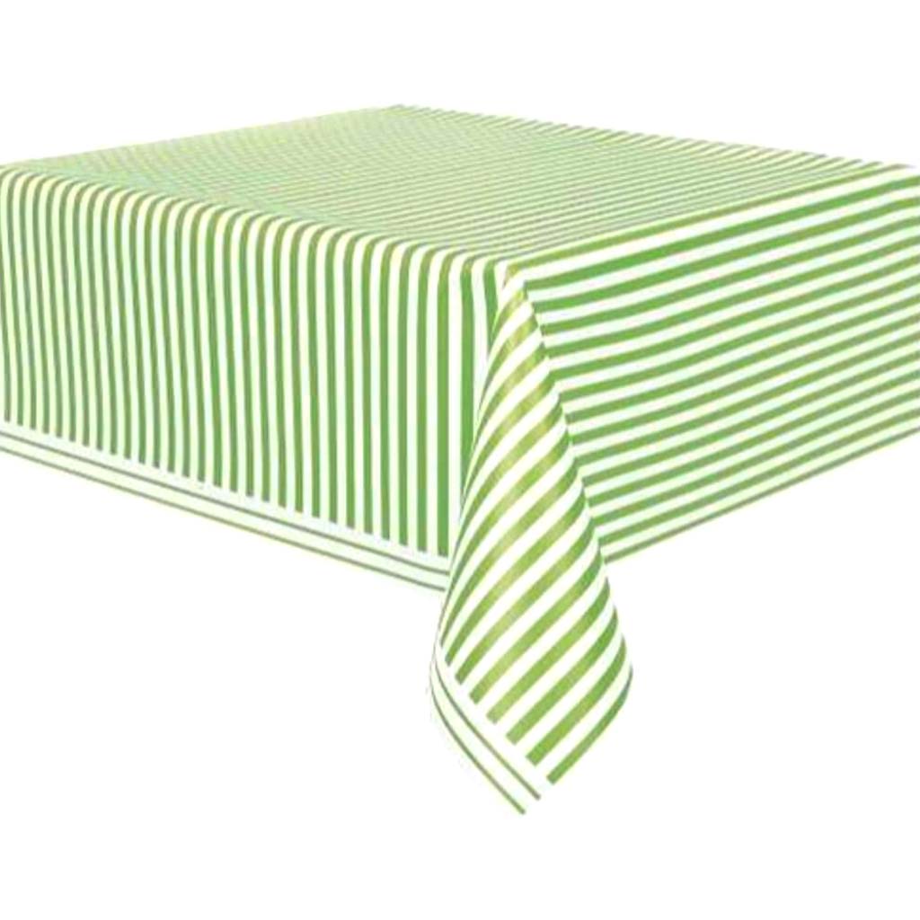 Lime Green Stripes Rectangular Tablecover 54in x 108in, 