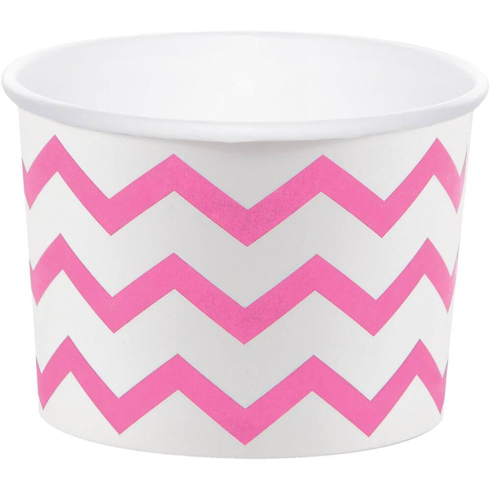 Treat Cup 6ct 9oz, Chevron Candy Pink 