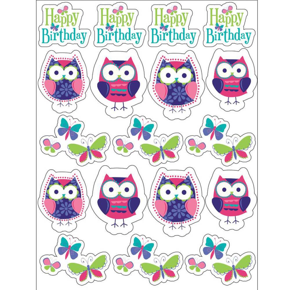 Owl Pal Birthday, Favors Stickers 