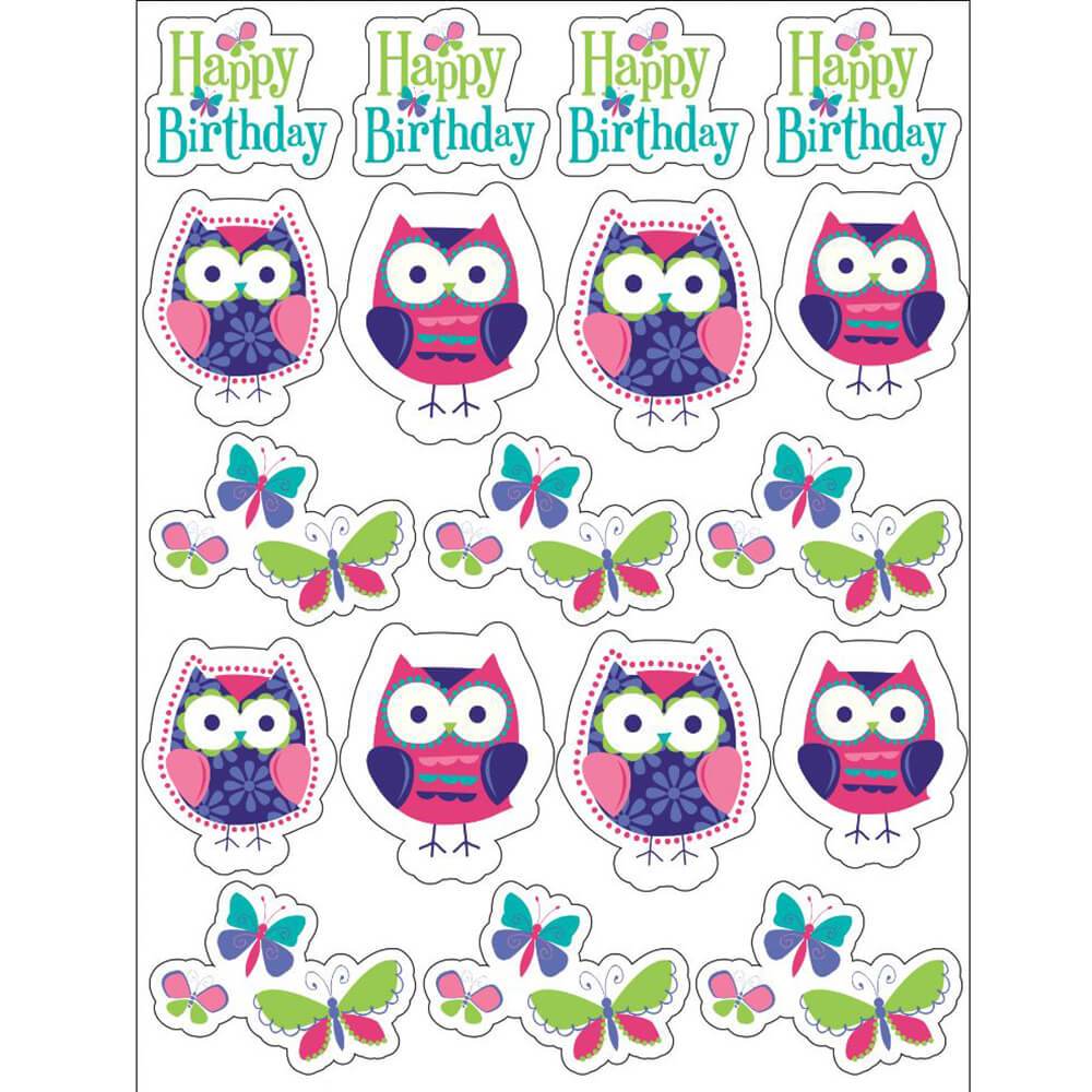 Owl Pal Birthday, Favors Stickers 