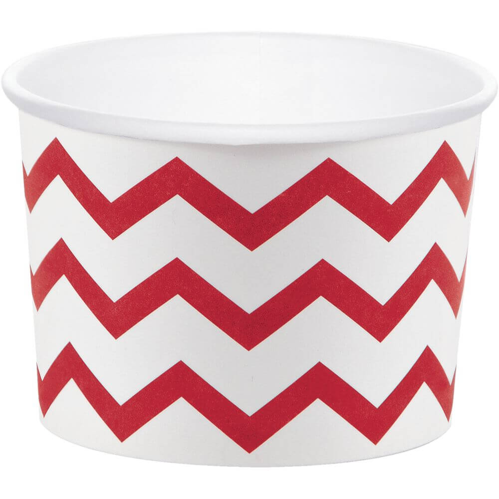 Chevron Red Treat Cup 9oz 6ct 