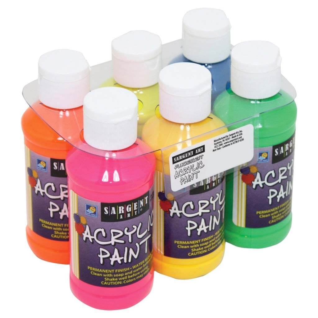 Acrylic Paint Fluorescent Set 4oz 6ct