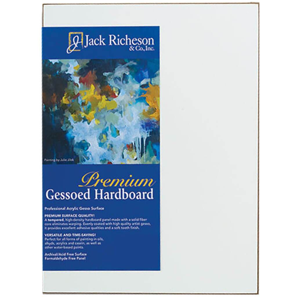 Gessoed Hardboard  Cradle Panel White 16in x 20in