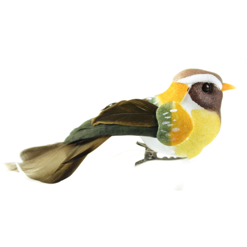 Gold &amp; Olive Natural Bird 4in O N Clip 