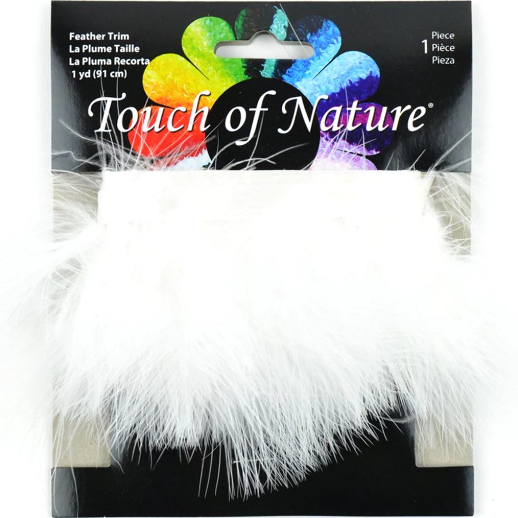 Fluffy Feather Craft Boa Trim Long White White 