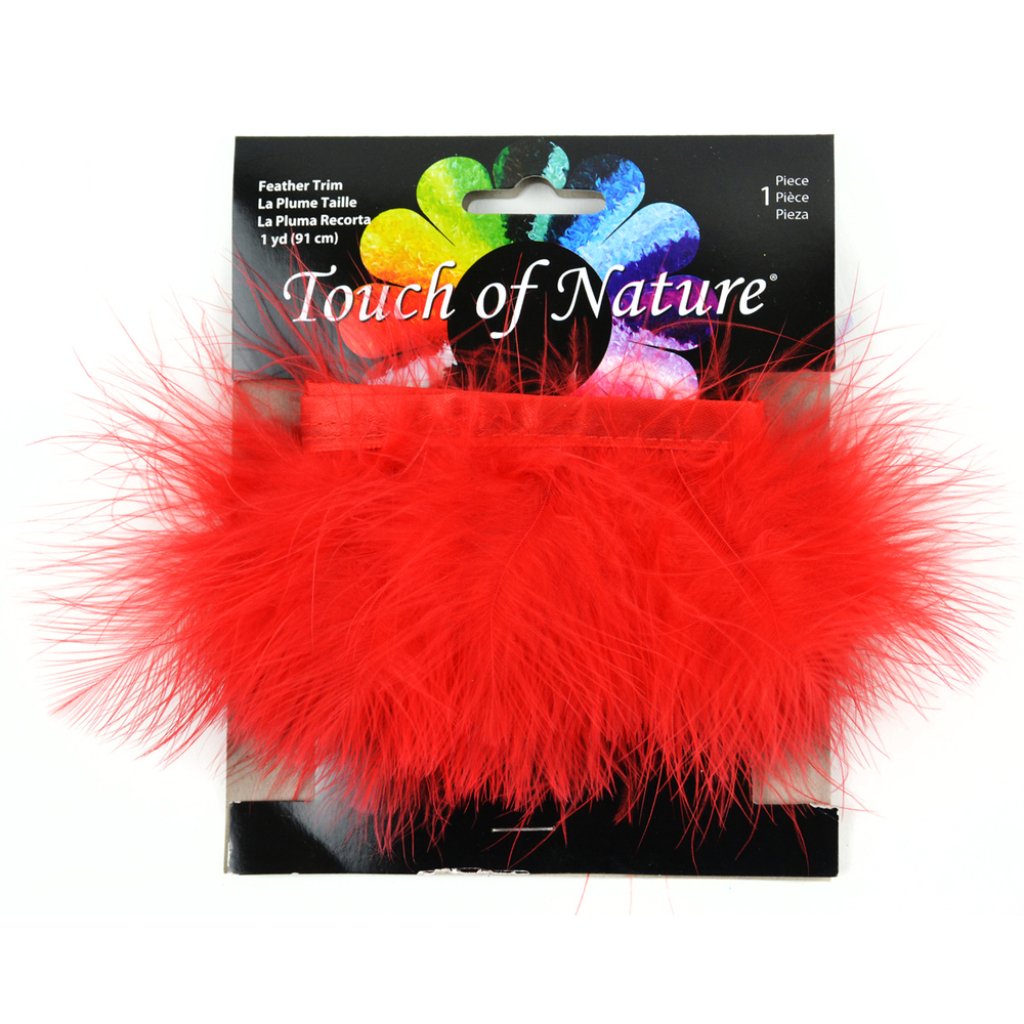 Fluffy Feather Marabou Trim Re Red 