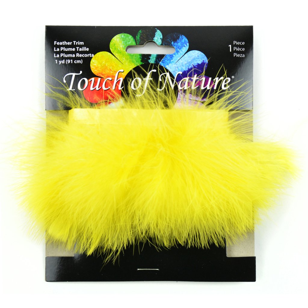 Fluffy Feather Marabou Trim Ye Llow Yellow 