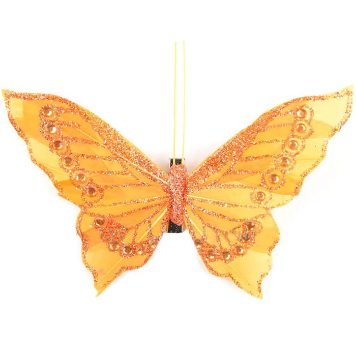 Butterfly Fancy Sheer 5in Floral Décor Yellow