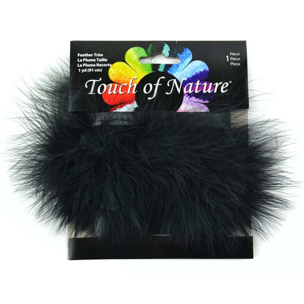 Fluffy Feather Craft Boa Trim Long 36in Black Black 