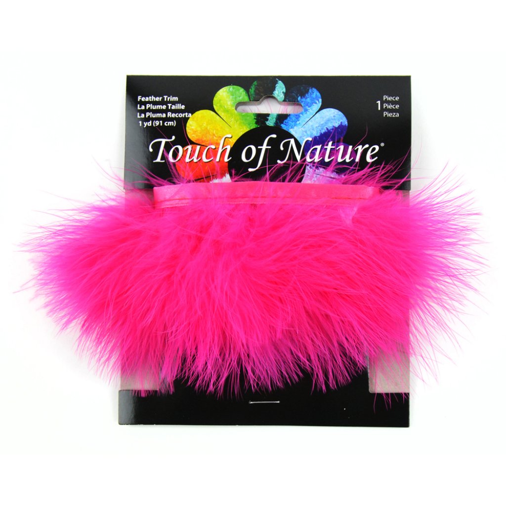 Fluffy Feather Trim 36in Hot Pi Pink Hot Pink 