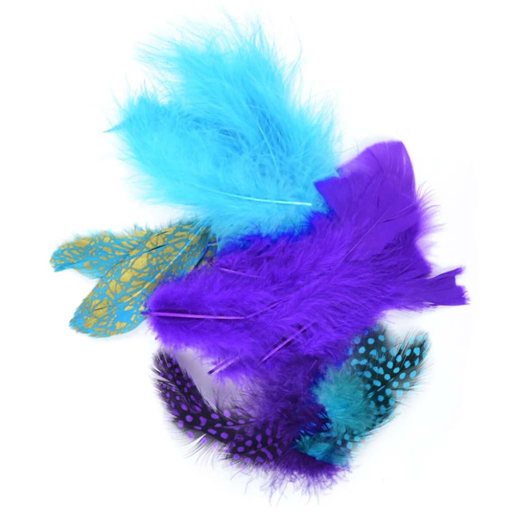 Mix Package Feather Asst Purpl E/Turquoise 7G Purple 