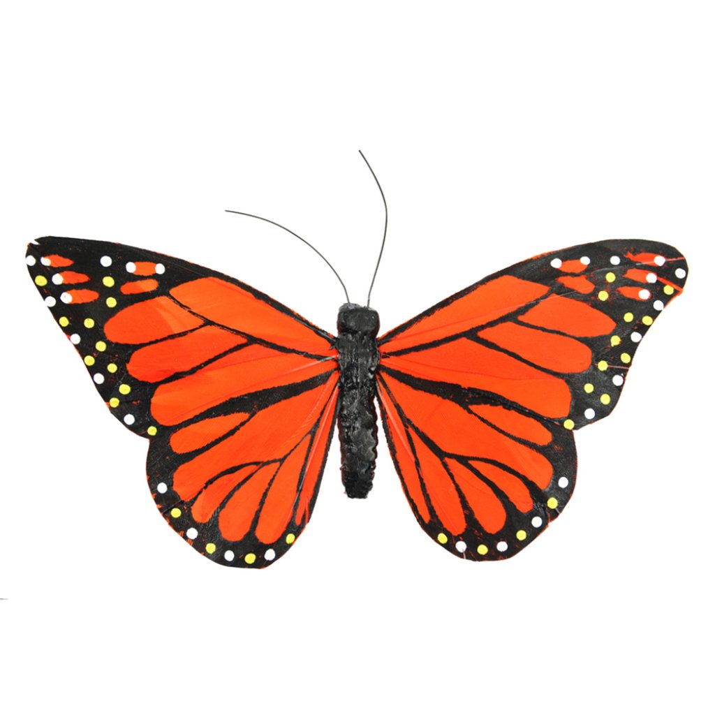 Feather Monarch Butterfly 5.5in Orange/Black 