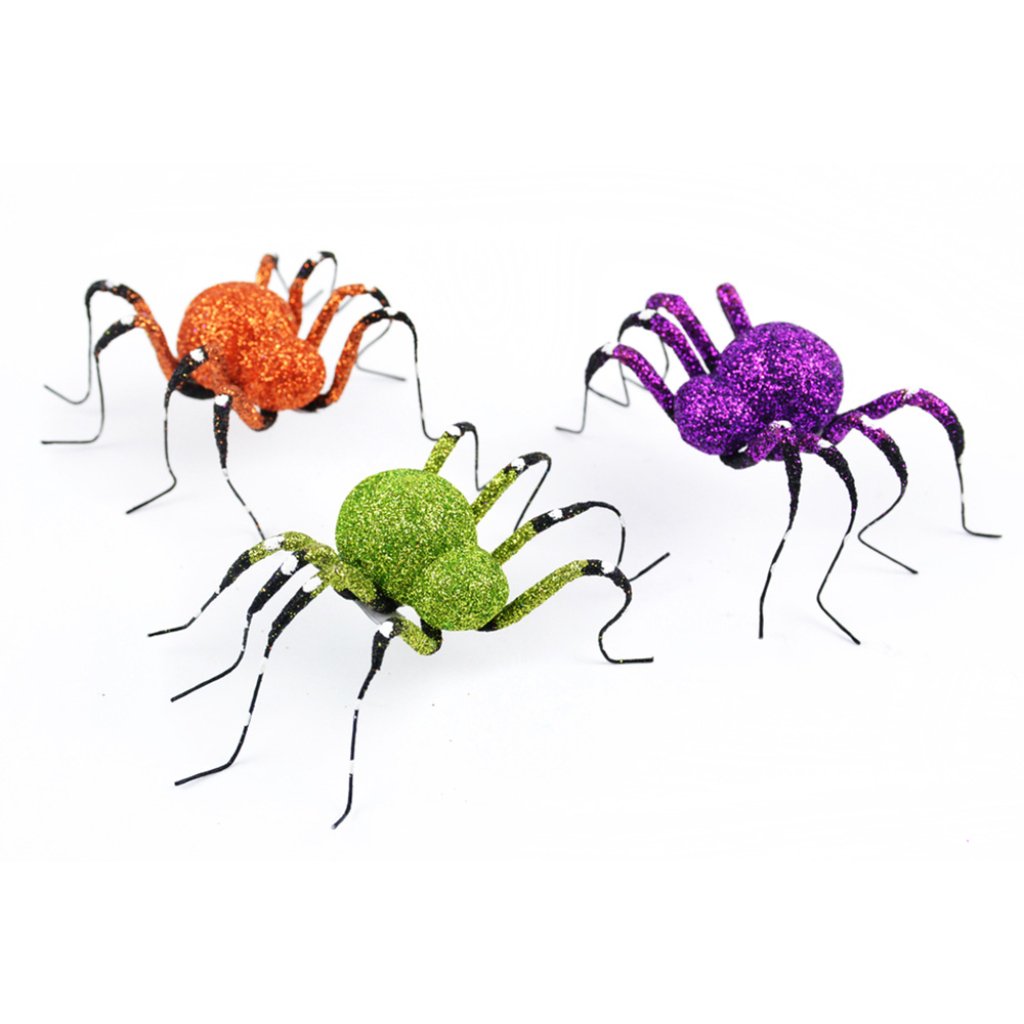 Glitter Spider W/ Clip 4.75in X 1.5in1Pc 
