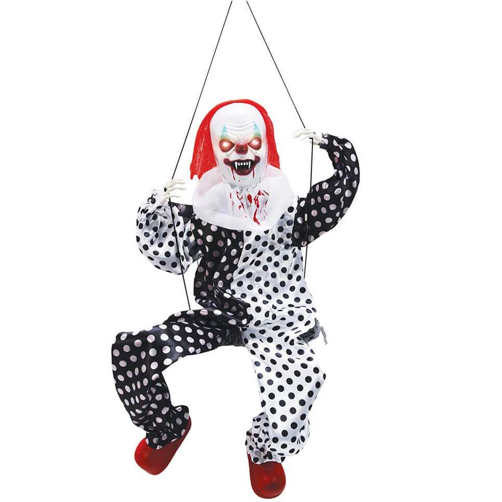 Leg Kicking Clown on Swing 