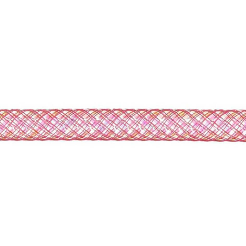 MESH TUBING LIGHT PINK WITH IRIDESCENT 8MMX20YD 