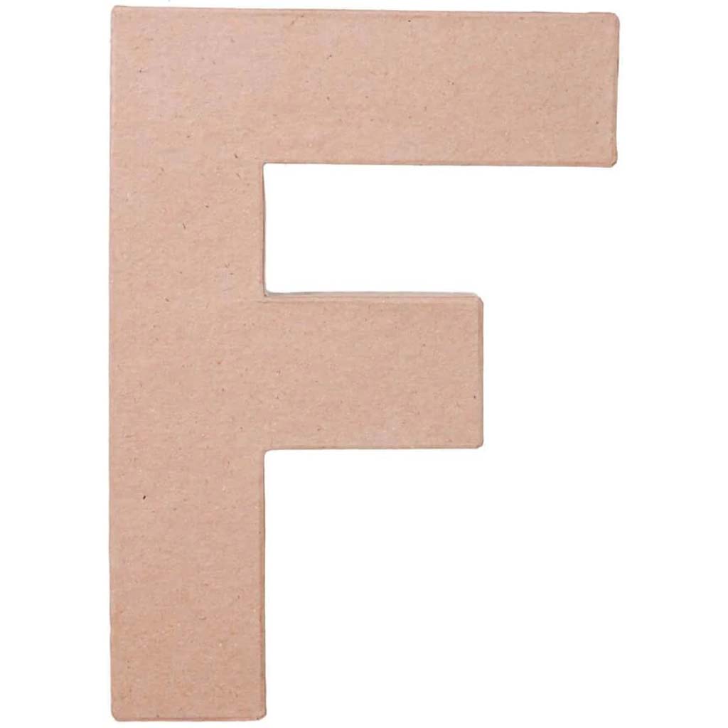 PAPER MACHE LETTER F 8 X 5 1/2 X 1 IN. 