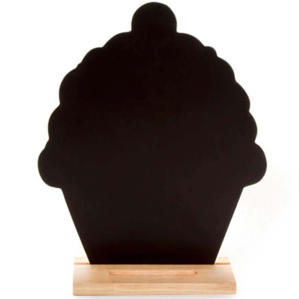 WOOD CHALKBOARD &amp; BASE CUPCAKE 