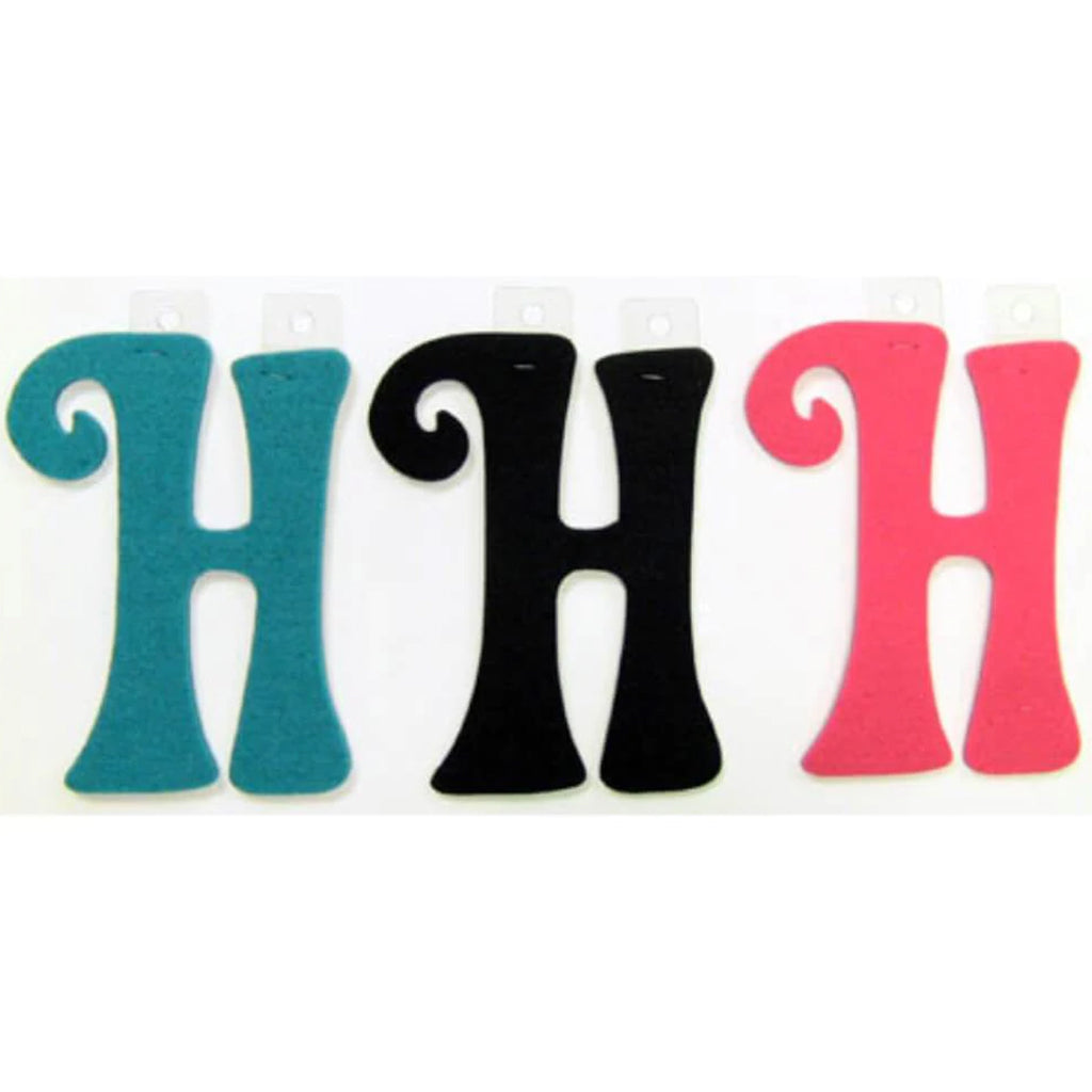 FELT SCRIPT LETTER H WITH ADHESIVE 6IN 