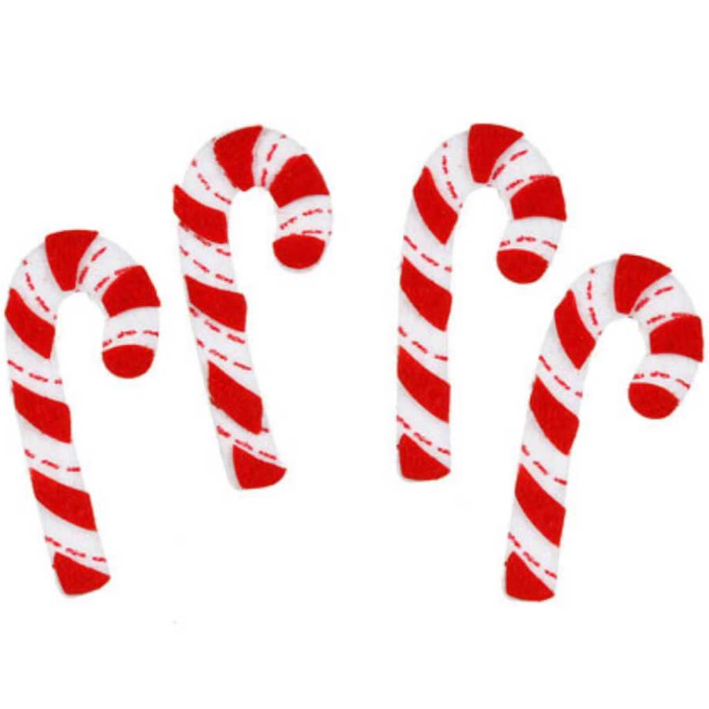 Christmas Candy Cane Felt Stickers 28pcs 